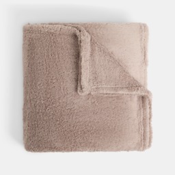 OHS Teddy Fleece Throw, Mink - 200 x 240cm - thumbnail 2