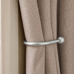 OHS 2 Pack Curtain Rod Tie Backs - Silver - thumbnail 1