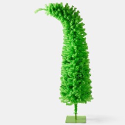 OHS Artificial Novelty Tilted Christmas Tree, Green - 6ft - thumbnail 1