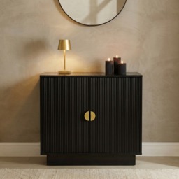 OHS Small Ribbed Sideboard - Black