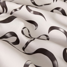OHS Ribbon Bow Print Duvet Cover Set, Monochrome - Single - thumbnail 3