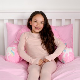OHS Kids Unicorn Fleece Cuddle Cushion - Pink - thumbnail 4