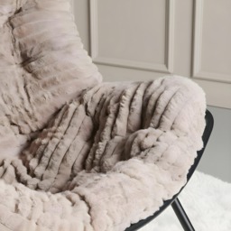 OHS Ribbed Faux Fur Rocking Chair - Natural - thumbnail 5