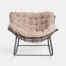 OHS Ribbed Faux Fur Rocking Chair - Natural - thumbnail 4