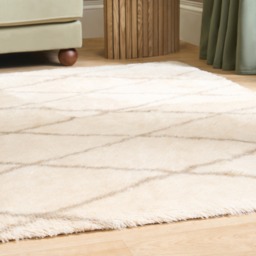 OHS Printed Fluffy Simple Geometric Rug, Natural - 160 x 230cm - thumbnail 2