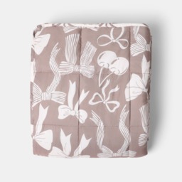 OHS Bow Print Supersoft Weighted Blanket, Natural - 8kg - thumbnail 2