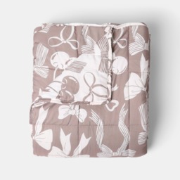 OHS Bow Print Supersoft Weighted Blanket, Natural - 8kg - thumbnail 3