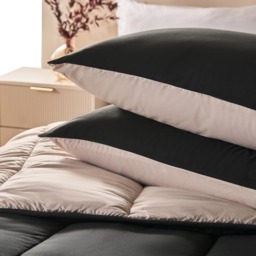 OHS Coverless 10.5 Tog Reversible Duvet Set, Black/Stone - King - thumbnail 4