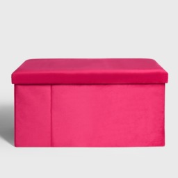 OHS Matte Velvet Foldable Rectangle Storage Ottoman -  Hot Pink - thumbnail 5