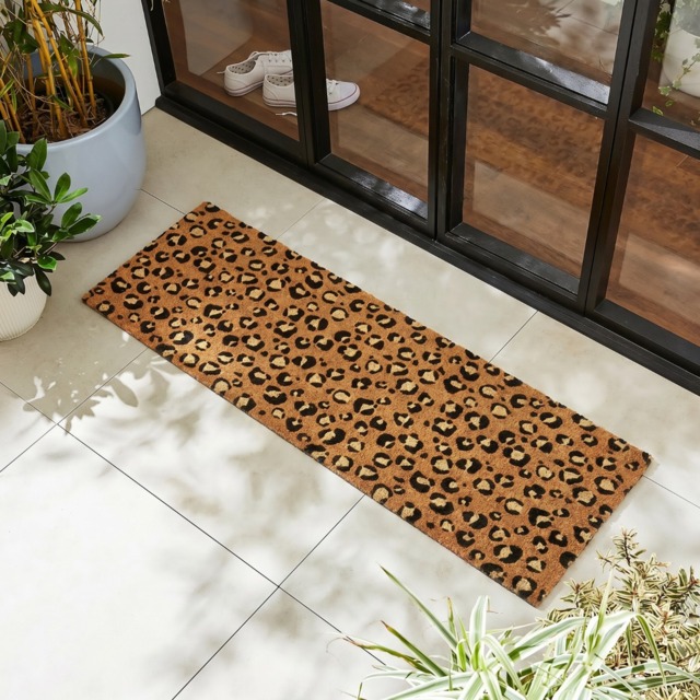 OHS Leopard Printed Runner Coir Mat - Monochrome - image 1
