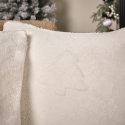 OHS Tufted Winter Tree Cushion Covers , 45 x 45 - Cream - thumbnail 2