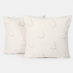 OHS Tufted Winter Tree Cushion Covers , 45 x 45 - Cream - thumbnail 3