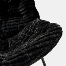 OHS Ribbed Faux Fur Rocking Chair - Black - thumbnail 5