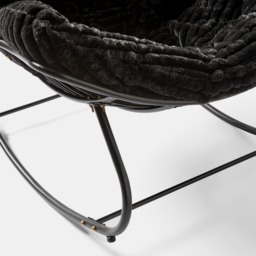 OHS Ribbed Faux Fur Rocking Chair - Black - thumbnail 4