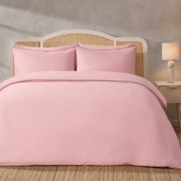 OHS Piped Edge Duvet Cover Set, Blush/Burgundy - King