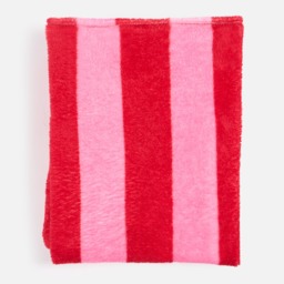 OHS Stripe Print Ultra Soft Throw - Pink/Red - thumbnail 3