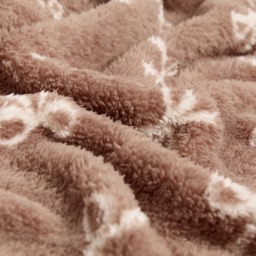 OHS Bow Print Teddy Fleece Throw - Brown - thumbnail 4