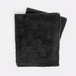OHS Teddy Fleece Throw, Black - 125 x 150cm - thumbnail 4