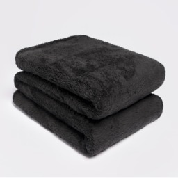OHS Teddy Fleece Throw, Black - 125 x 150cm - thumbnail 3