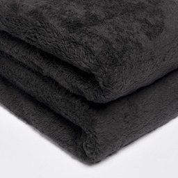 OHS Teddy Fleece Throw, Black - 125 x 150cm - thumbnail 5