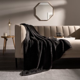 OHS Teddy Fleece Throw, Black - 125 x 150cm - thumbnail 2