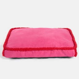 OHS Sherpa Binded Rectangle Pet Mat, Pink/Red - Large - thumbnail 1