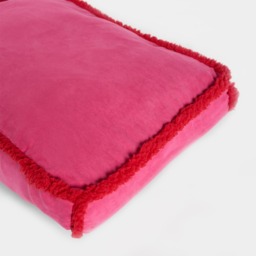 OHS Sherpa Binded Rectangle Pet Mat, Pink/Red - Large - thumbnail 5