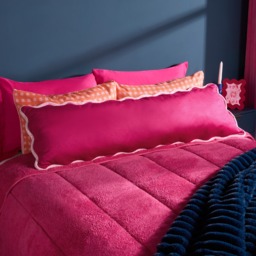 OHS Scallop Piped Edge Bolster Pillow - Burgundy/Pink