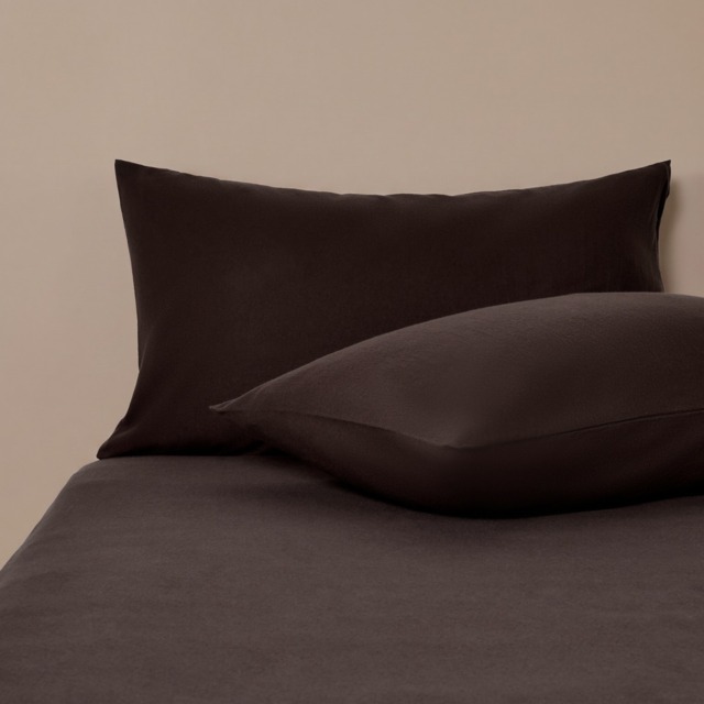 OHS Brushed Cotton Pillowcases, Coffee - 2 Pack - image 1
