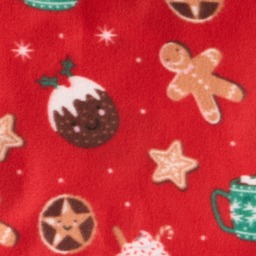 OHS Festive Christmas Treats Fleece Throw - Red - thumbnail 5