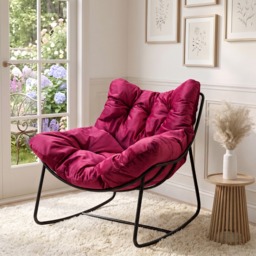 OHS Velvet Rocking Chair - Dark Berry