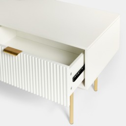 OHS Ribbed Coffee Table With Drawer -  White - thumbnail 5