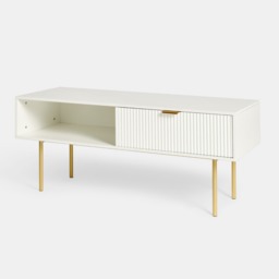 OHS Ribbed Coffee Table With Drawer -  White - thumbnail 4