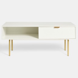 OHS Ribbed Coffee Table With Drawer -  White - thumbnail 3
