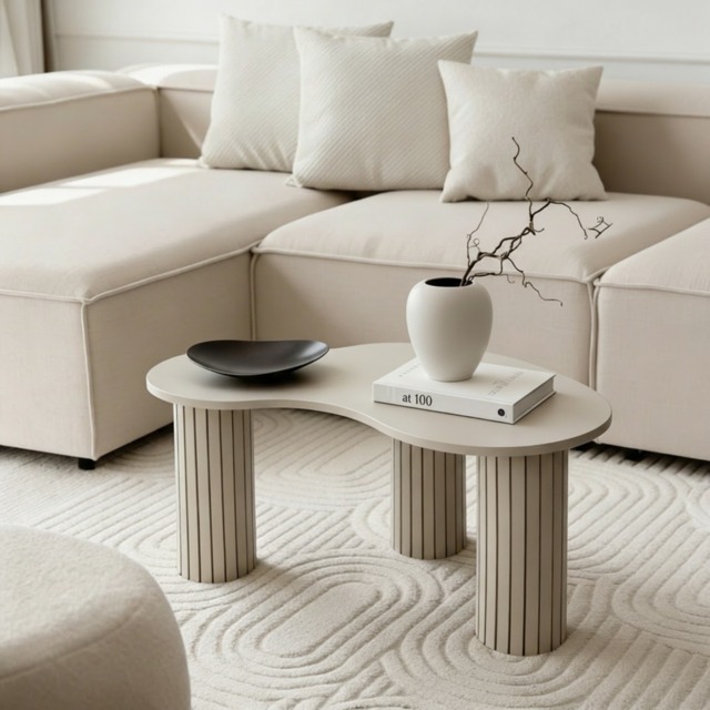 OHS Madison Ribbed Irregular Coffee Table - Natural - image 1