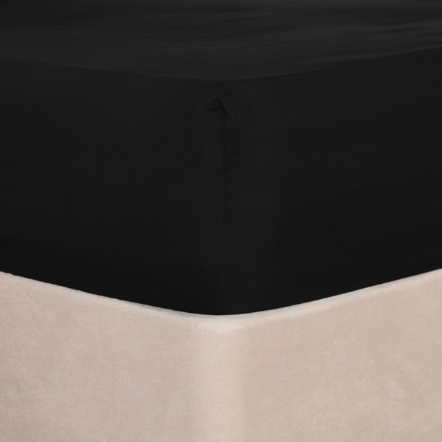 OHS Plain Dyed Single Fitted Sheet - Black - image 1