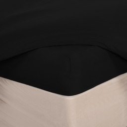 OHS Plain Dyed Single Fitted Sheet - Black - thumbnail 3