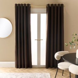 OHS Eyelet Blackout Curtains, Brown - 46 x 72in