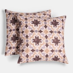 OHS Indoor/Outdoor Tile Print Cushion Covers, Natural - 45 x 45cm - thumbnail 4