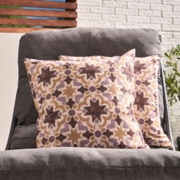 OHS Indoor/Outdoor Tile Print Cushion Covers, Natural - 45 x 45cm
