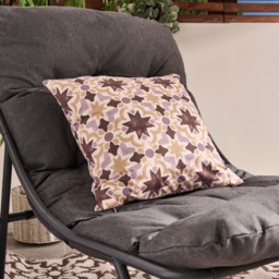 OHS Indoor/Outdoor Tile Print Cushion Covers, Natural - 45 x 45cm - thumbnail 3