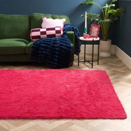 OHS Soft Fluffy Rug, Hot Pink - 80 x 150cm