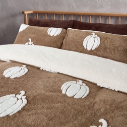 OHS Tufted Pumpkin Teddy Duvet Set, Natural - King - thumbnail 2
