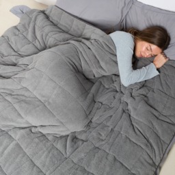 OHS Teddy Fleece 10kg Weighted Blanket, Charcoal - 150 x 200cm - thumbnail 3