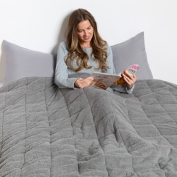 OHS Teddy Fleece 10kg Weighted Blanket, Charcoal - 150 x 200cm - thumbnail 2