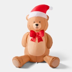 OHS Indoor/Outdoor Inflatable Christmas Bear Decoration - Brown
