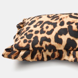 OHS Leopard Print Frill Edge Bolster Pillow - Natural - thumbnail 4