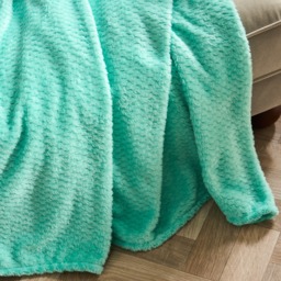 OHS Waffle Fleece Throw, Jade Green - 125 x 150cm - thumbnail 2
