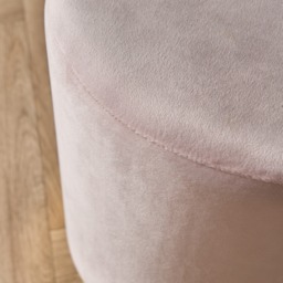 OHS Matte Velvet Golden Band Stool - Blush - thumbnail 2