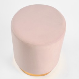 OHS Matte Velvet Golden Band Stool - Blush - thumbnail 5
